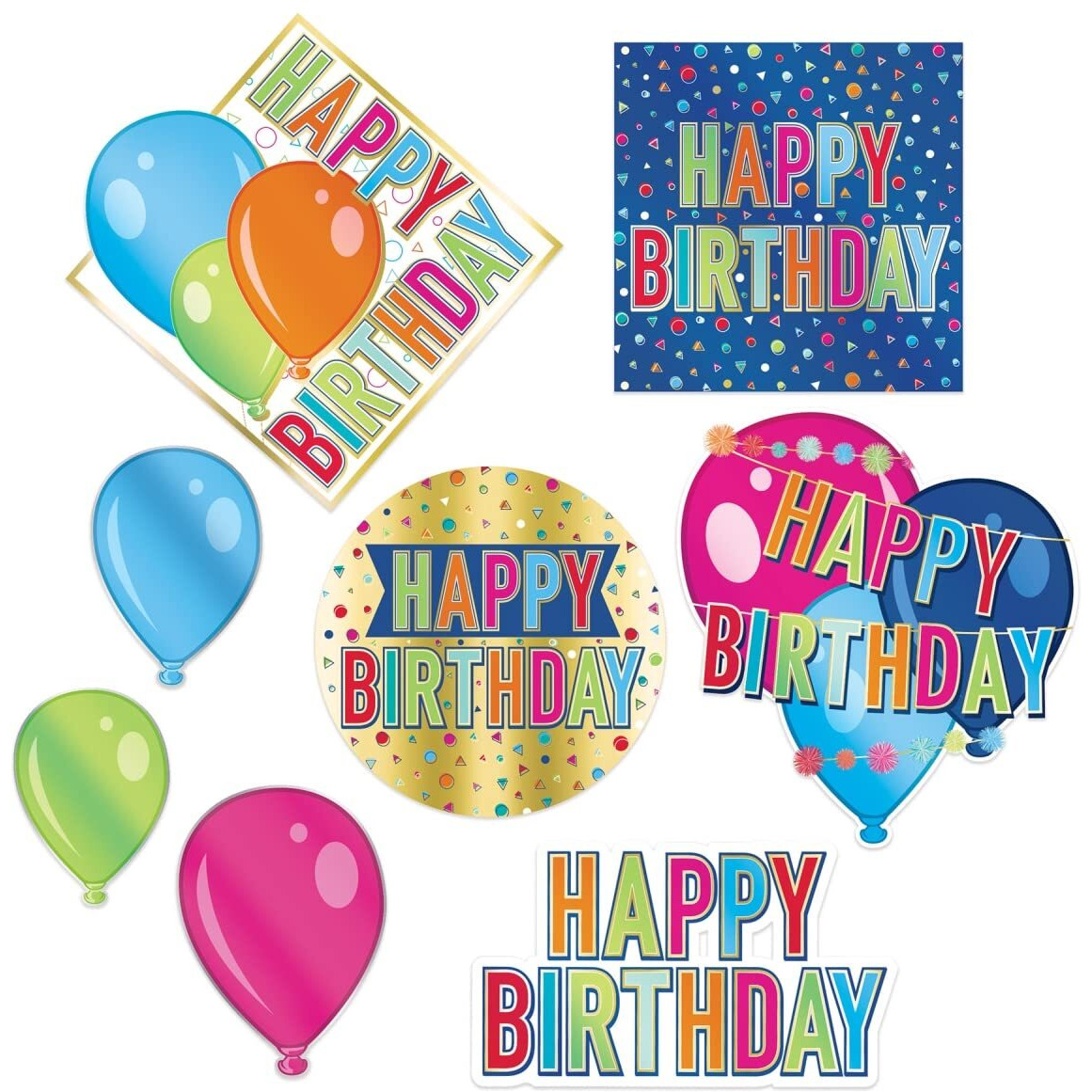 Foil Happy Birthday Cutouts