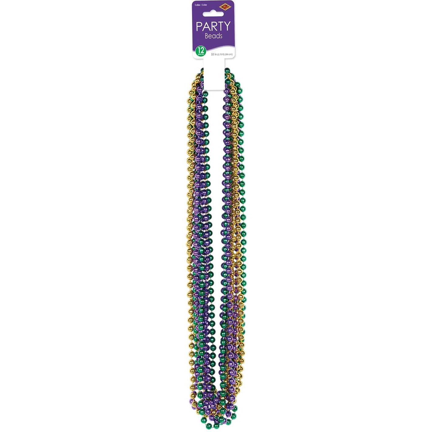 Mardi Gras Small Round Beads