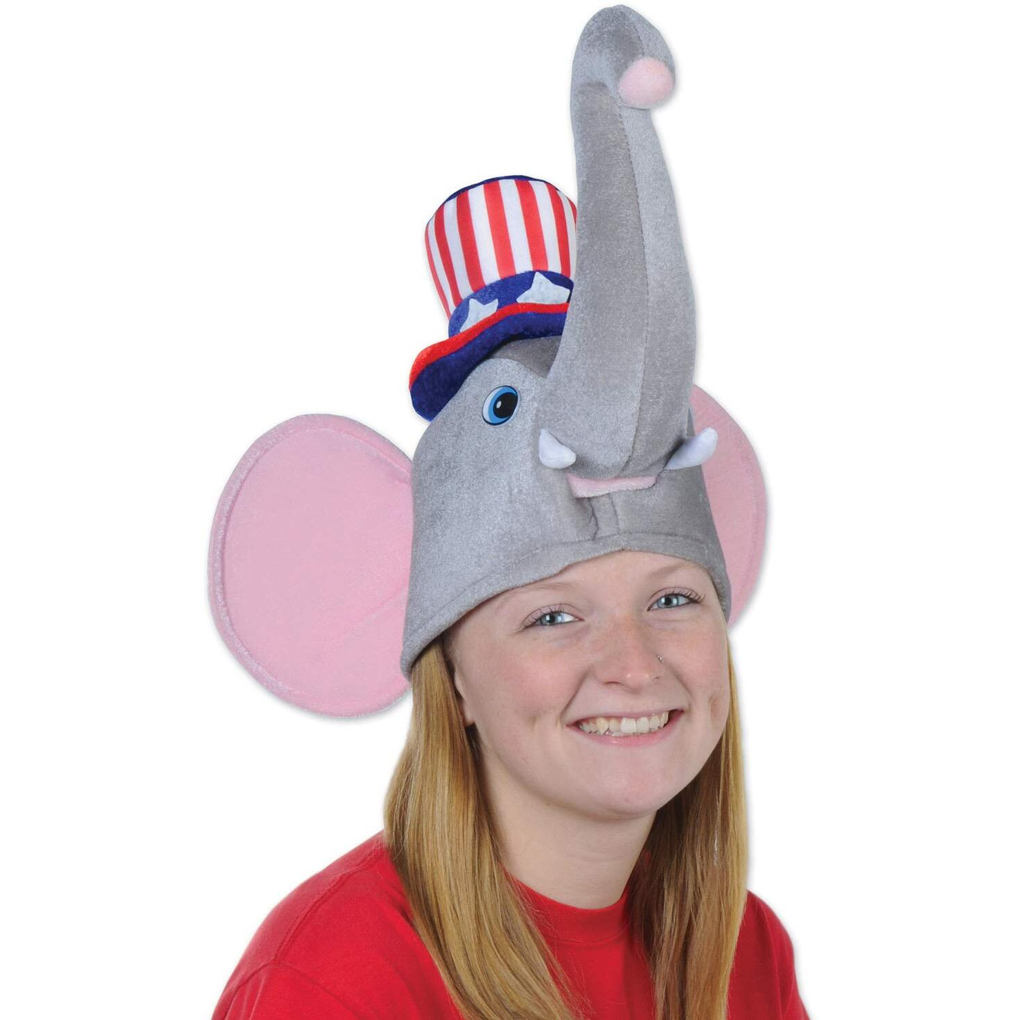 Plush Patriotic Elephant Hat