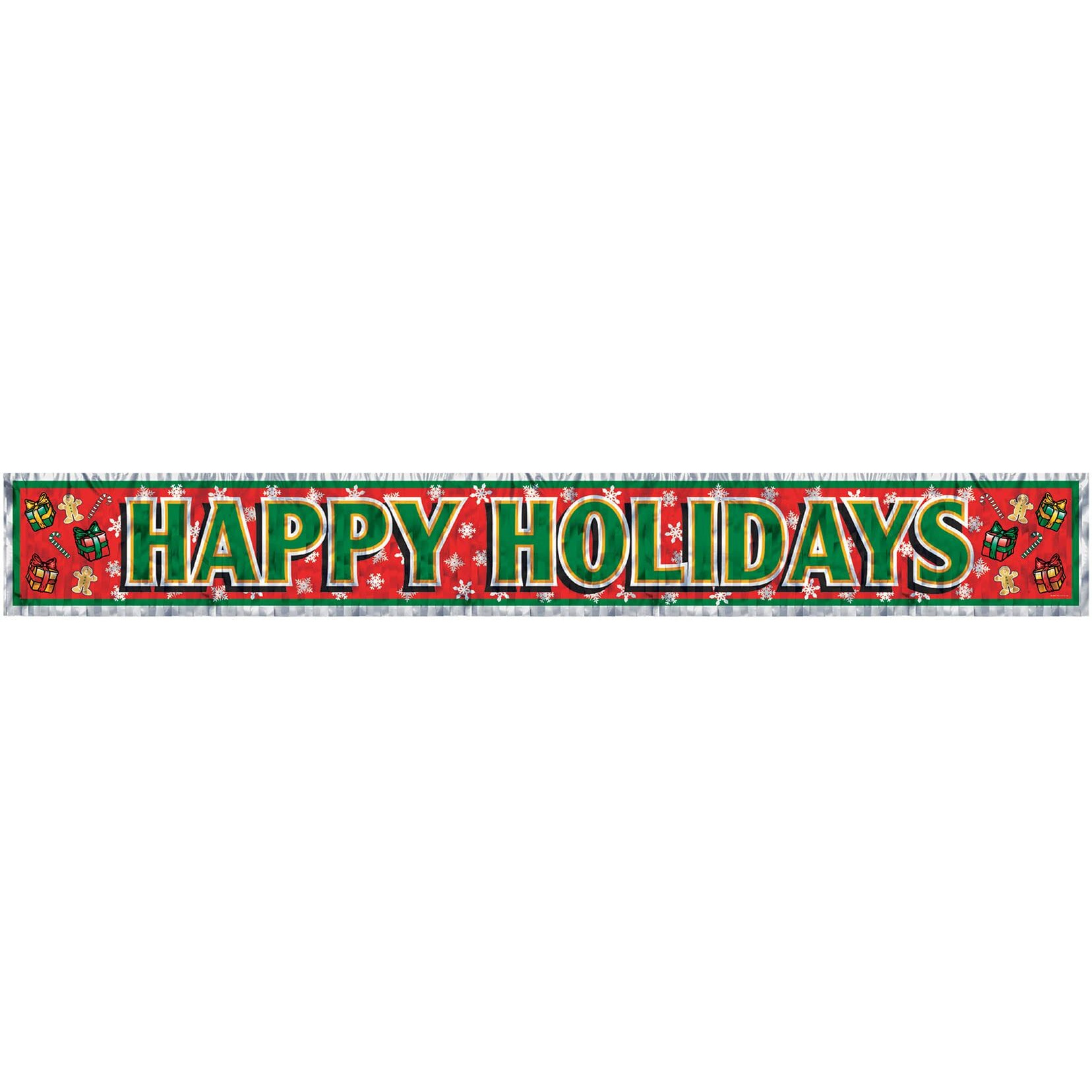 Metallic Happy Holidays Fringe Banner