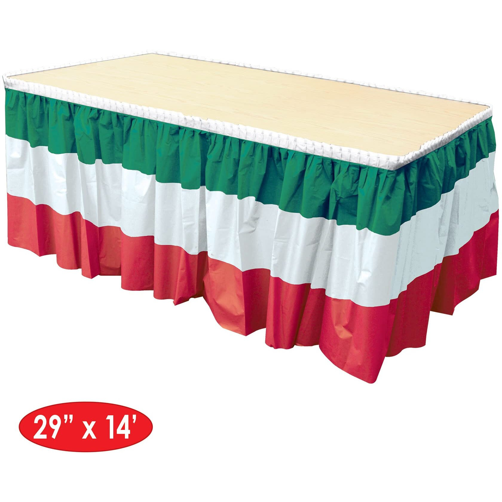 Red, White & Green Table Skirting