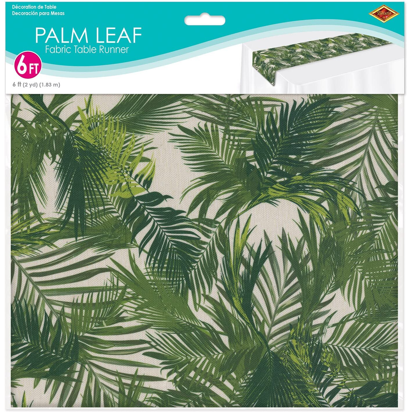 Palm Leaf Fabric Table Runner