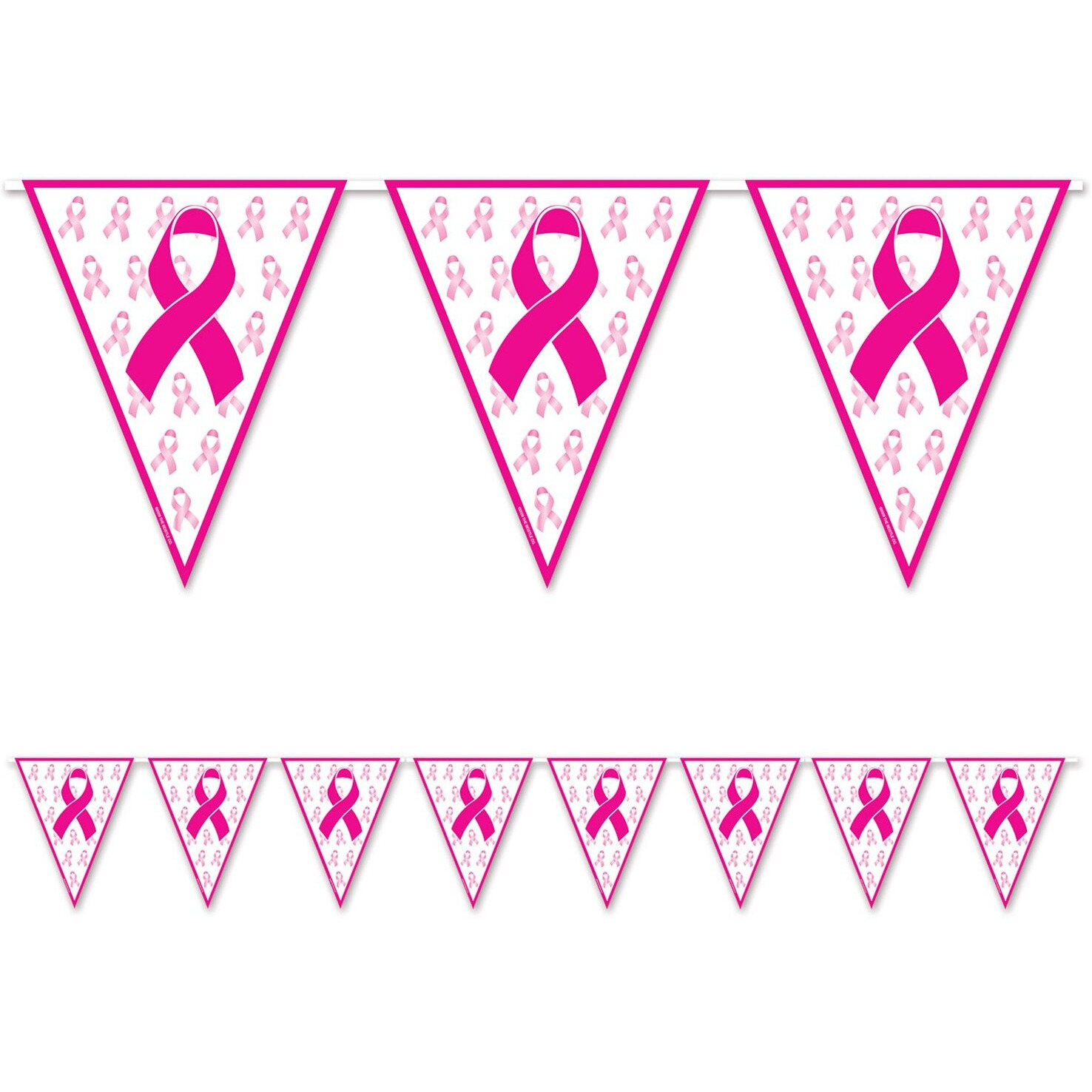 Pink Ribbon Pennant Banner