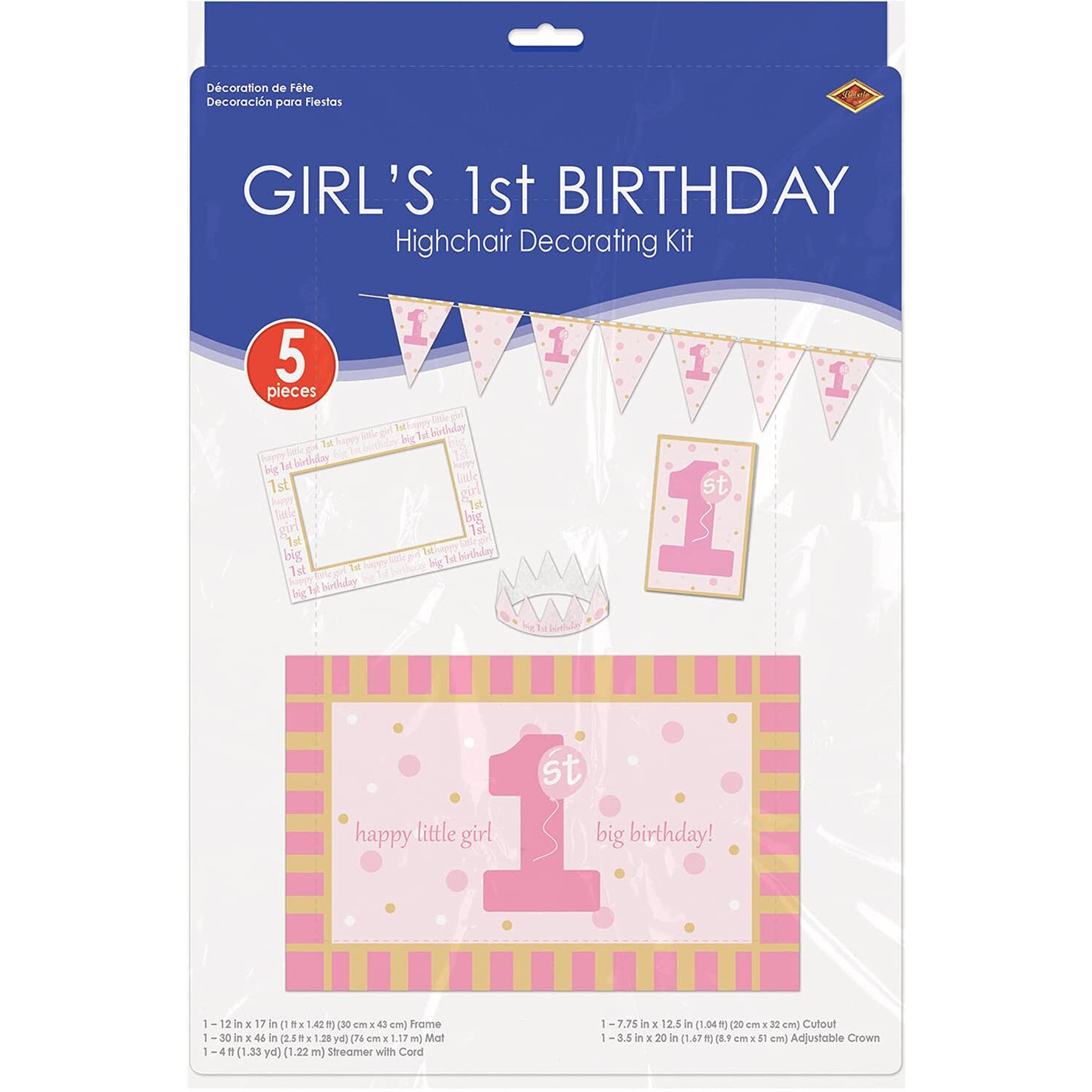 1st  Birthday High Chair Decorating Kit