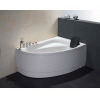 EAGO AM161-L  5' Single Person Corner White Acrylic Whirlpool Bath Tub - Drain on Left