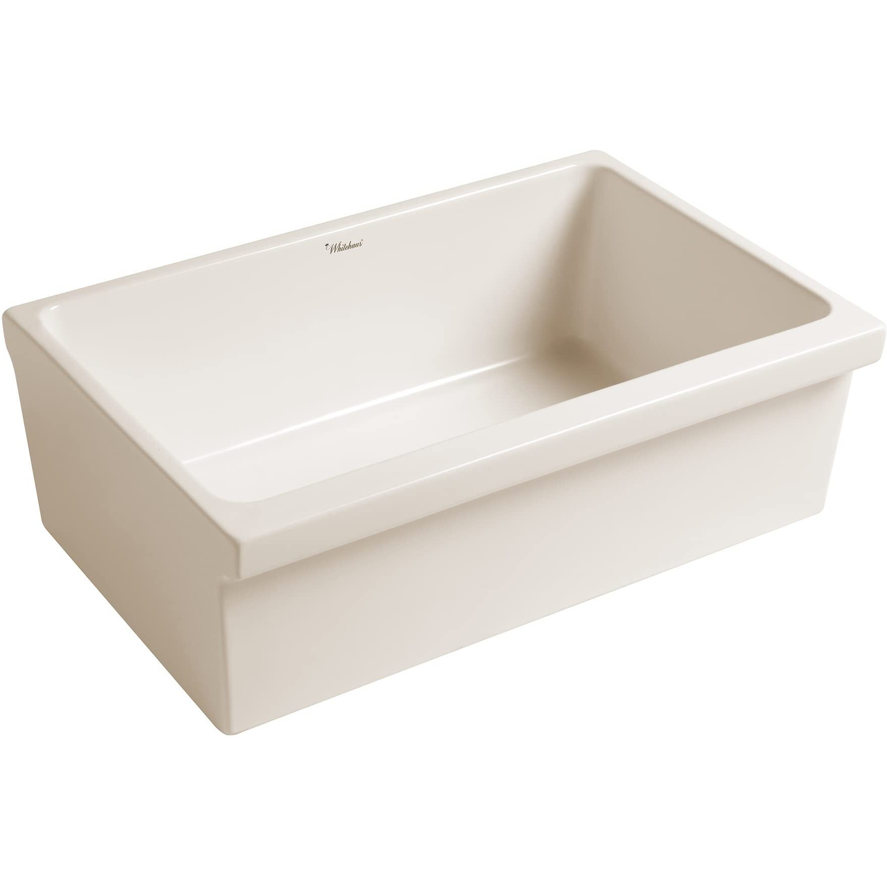 Farmhaus Fireclay Quatro Alcove Reversible Sink with a Fluted Front Apron and Decorative 2 1/2" Lip on One Side and 2" Lip on the Opposite Side