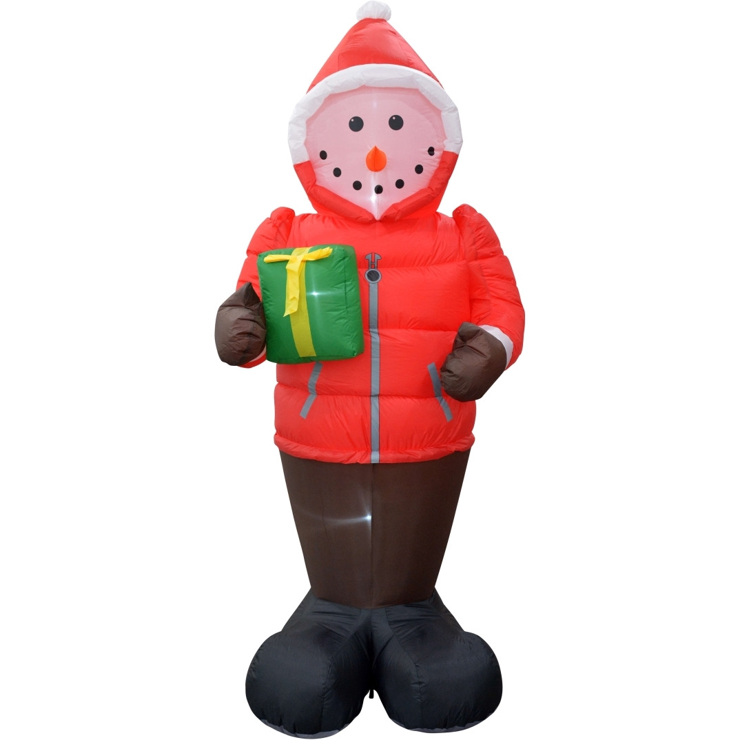 8 ft Inflatable Snowman in A Down Jacket