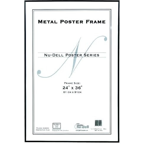 Nu-Dell 31242 Metal Poster Frame  Plastic Face  24 x 36  Black