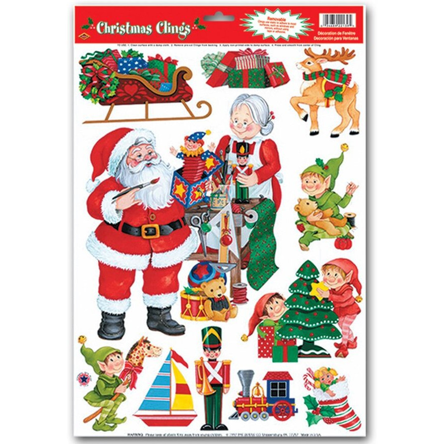 Beistle - 22127 - Santas Workshop clings- Pack of 12