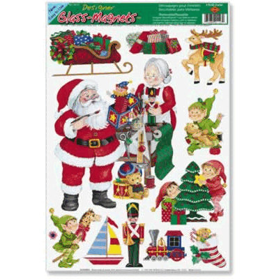 Beistle - 22127 - Santas Workshop clings- Pack of 12