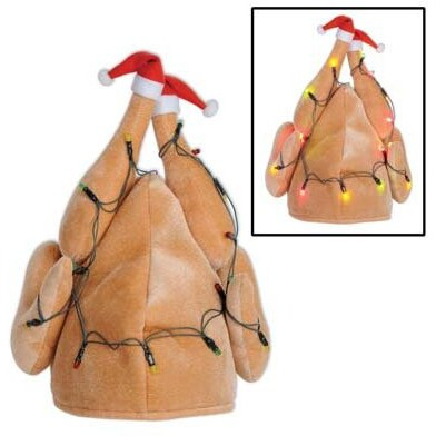 Beistle 20742 Plush Light-Up christmas Turkey Hat - Pack of 6