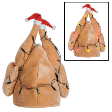 Beistle 20742 Plush Light-Up christmas Turkey Hat - Pack of 6