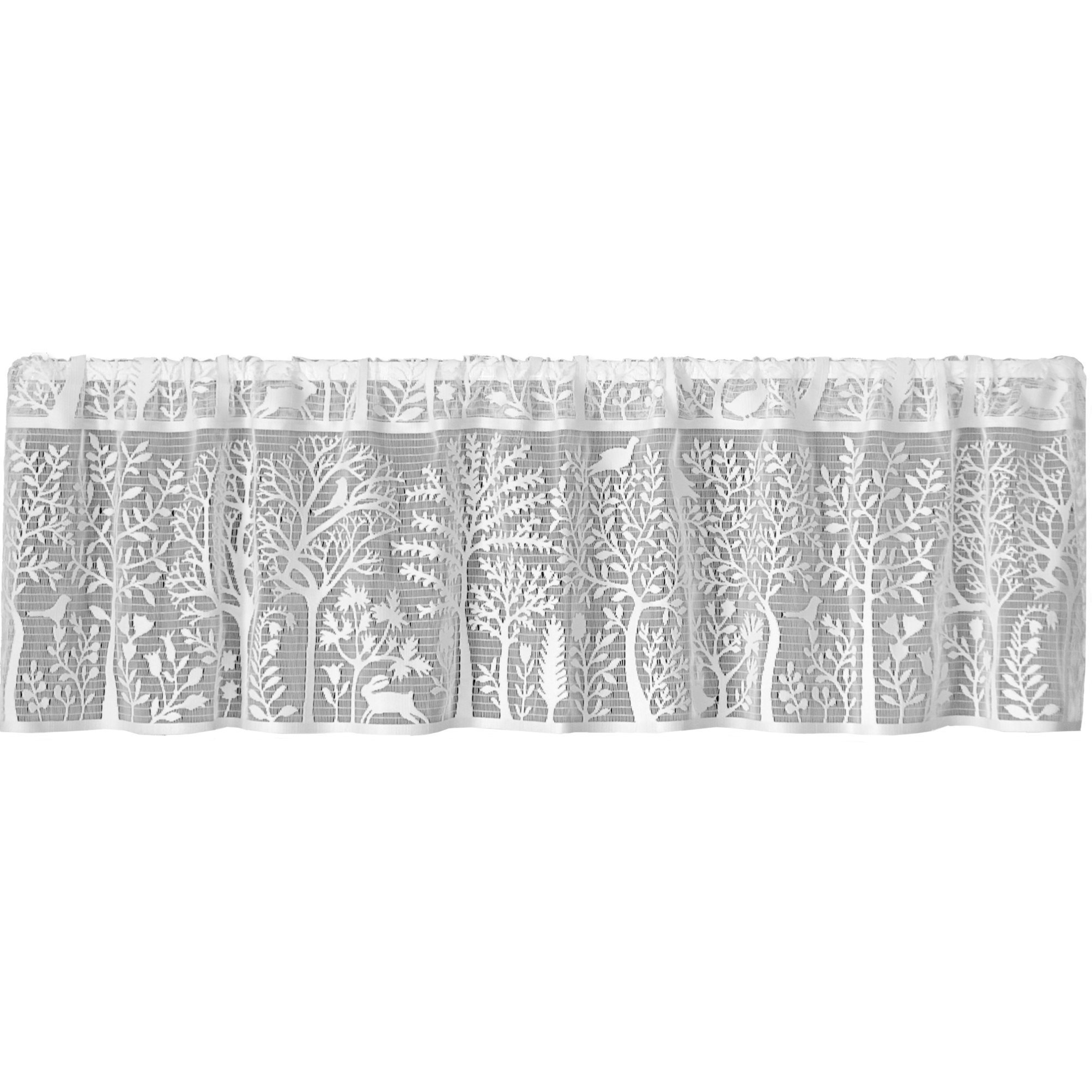 Heritage Lace 6315W-6015 60 x 15 in Rabbit Hollow Valance  White