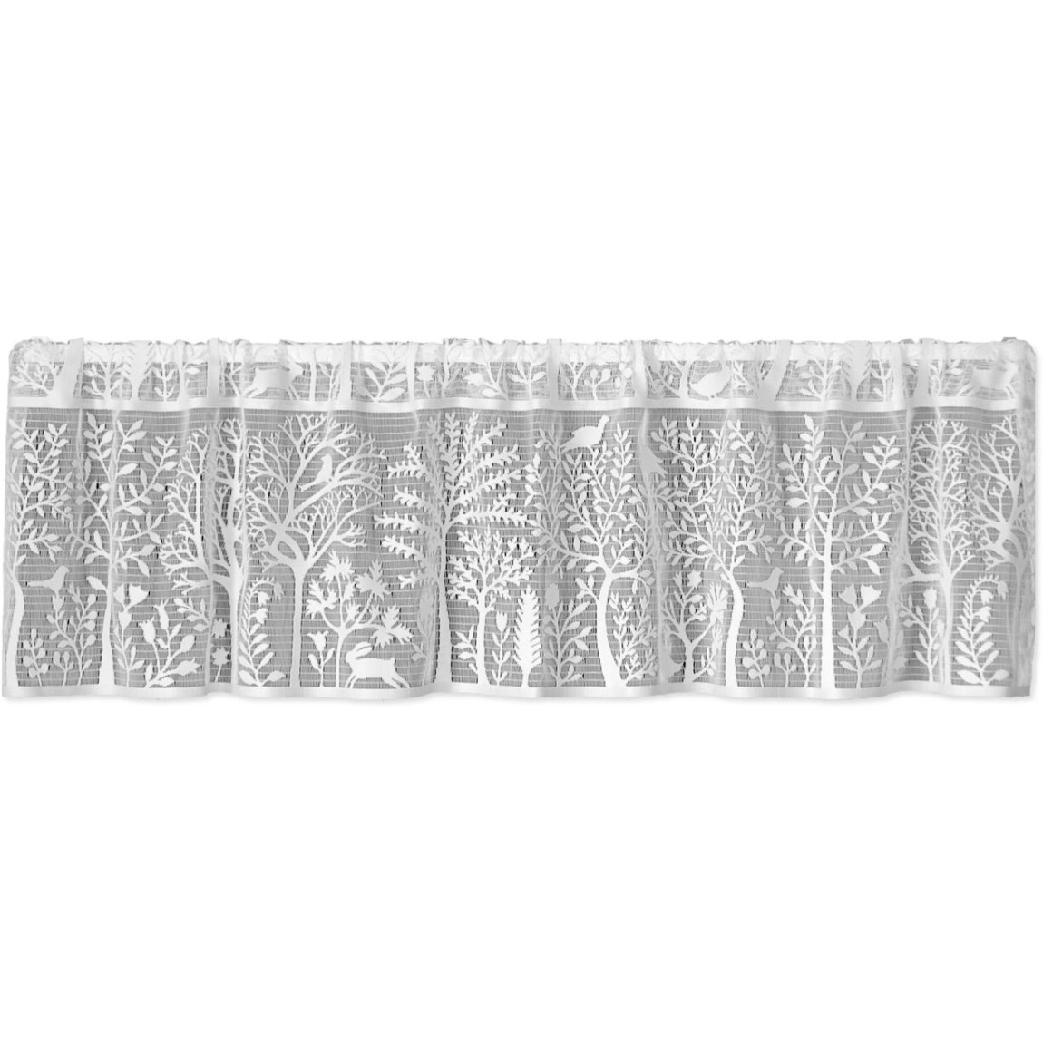 Heritage Lace 6315W-6015 60 x 15 in Rabbit Hollow Valance  White