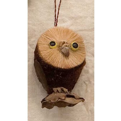 Brushart BRUSHOR15 25" to 5" Long Buri Palm Trees Owl Ornament with Hanging cord