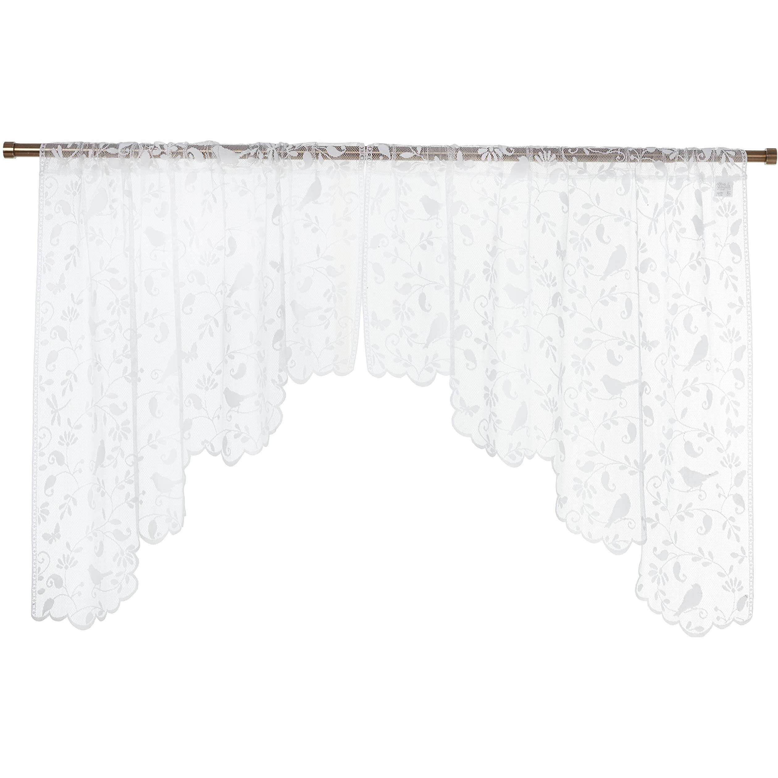 Heritage Lace 6305WS-36PR 72 x 36 in Bristol garden Swag Pair  White