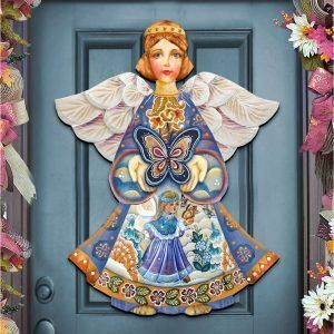 gDeBrekht 8154152M Butterfly Spring Angel Wooden Hanging or Freestanding Decoration for Home & garden