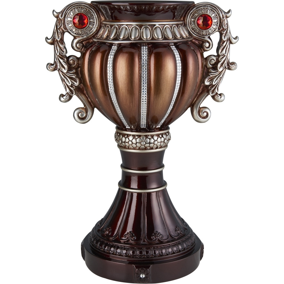 Ore Furniture K-4296V 175 in Delicata Urn Decor Vase - Reddish Bronze with Silver Accents & Trimmings