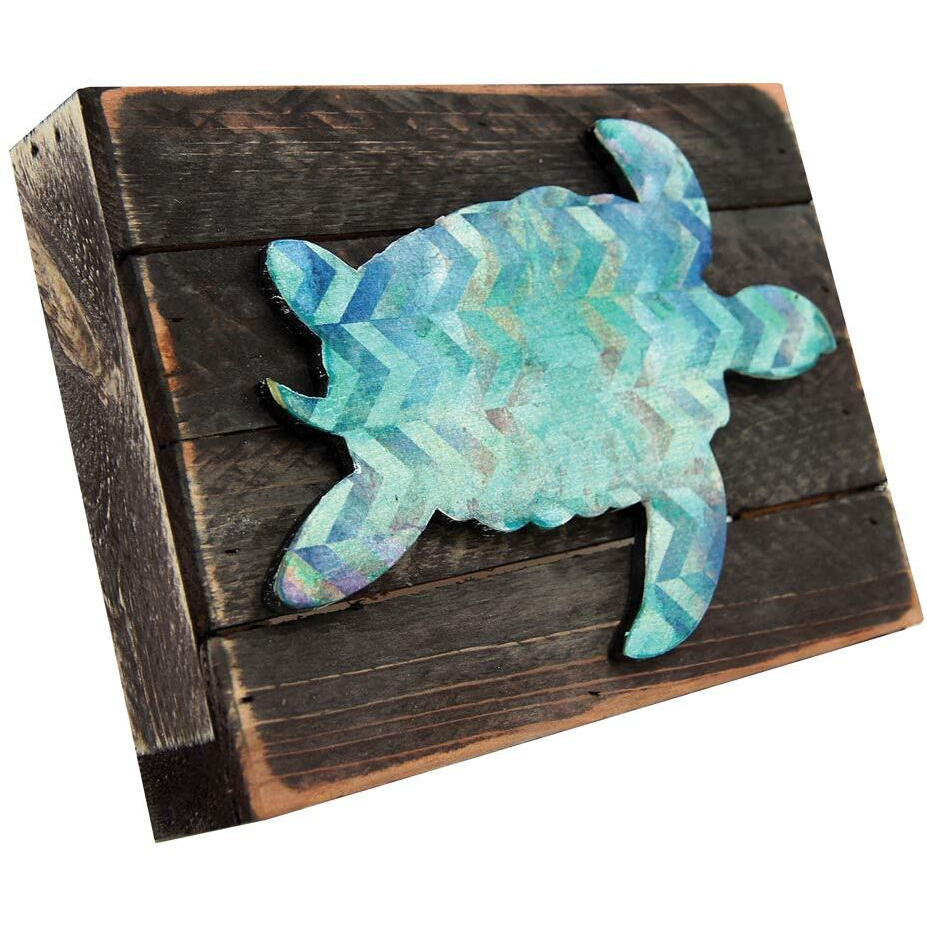 Designocracy 98518-12 Turtle Art on Board Wall Decor