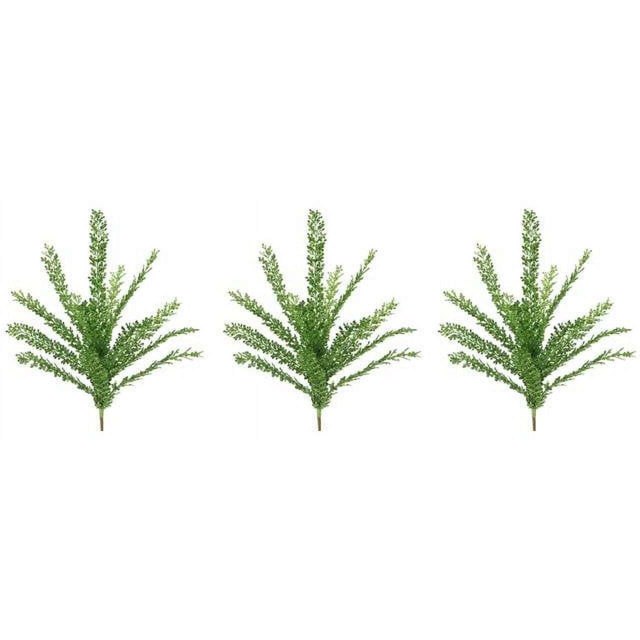 23 in glitter Filigree Leaf Spray christmas Decor  green - Set of 3