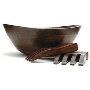 cherry Finish Large Wavy Bowl