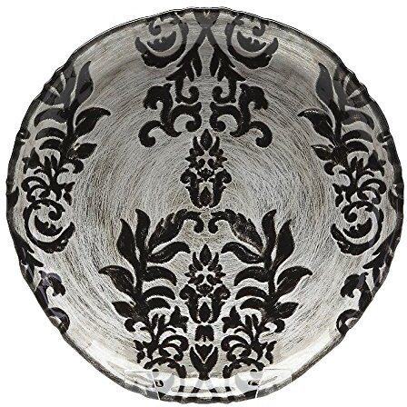 Damask 6 in Black Velvet Plate - Set of 4