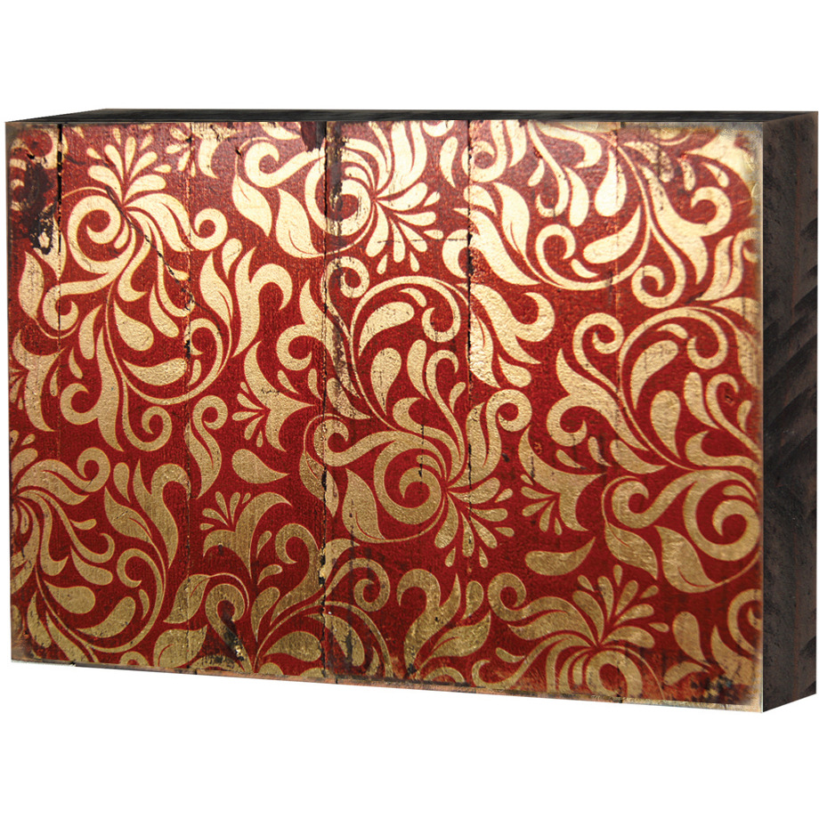 Designocracy 95006-18 Patterned Rustic Wooden Block Design graphic Art