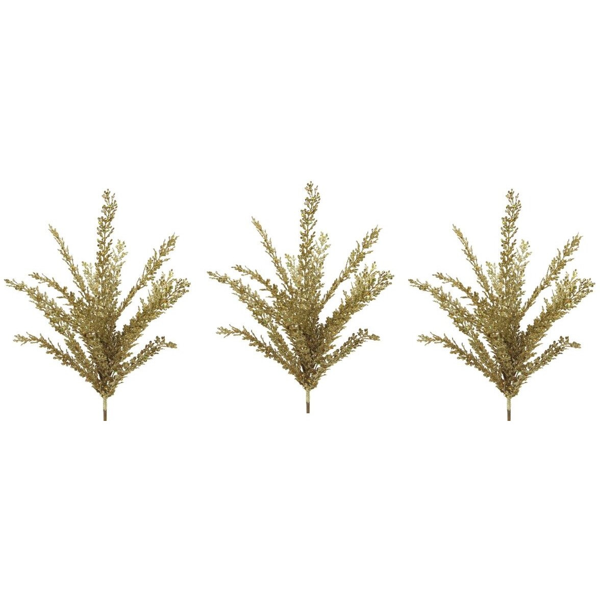 23 in glitter Filigree Leaf Spray christmas Decor  gold - Set of 3