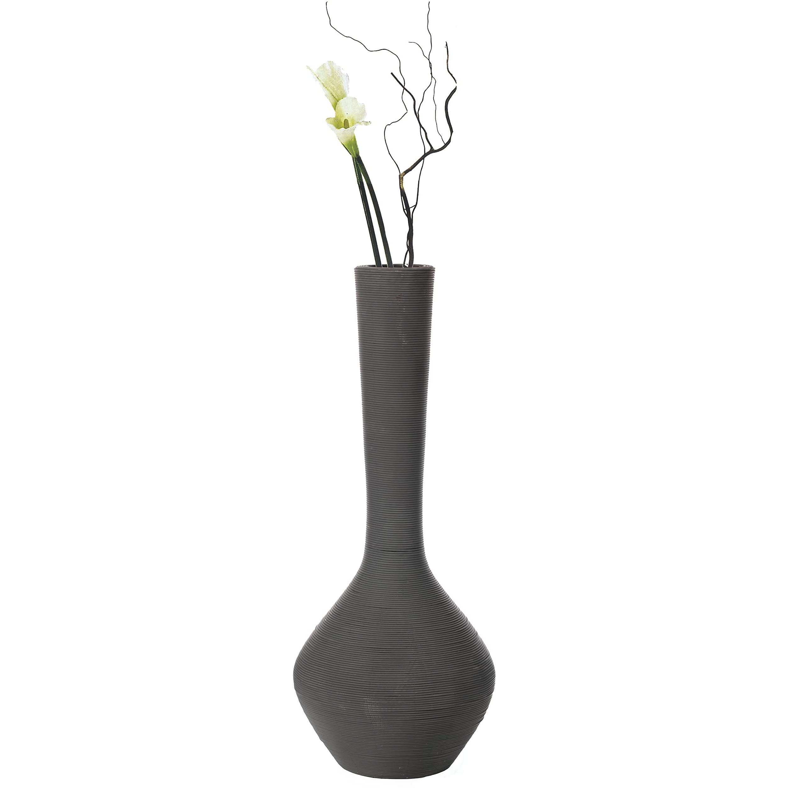 Uniquewise QI004082 38 x 145 x 145 in Tall Floor Vase  Modern charcoal grey Extra Large Floor Vase  38-inch Trumpet Style Plastic Vase  Decorative Lightweight Vase  for the Entryway  Dining Room  Living Room  or Bedroom