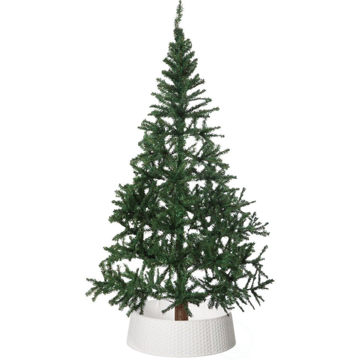 gardenised QI003957W Large Rattan christmas Tree Skirt  White