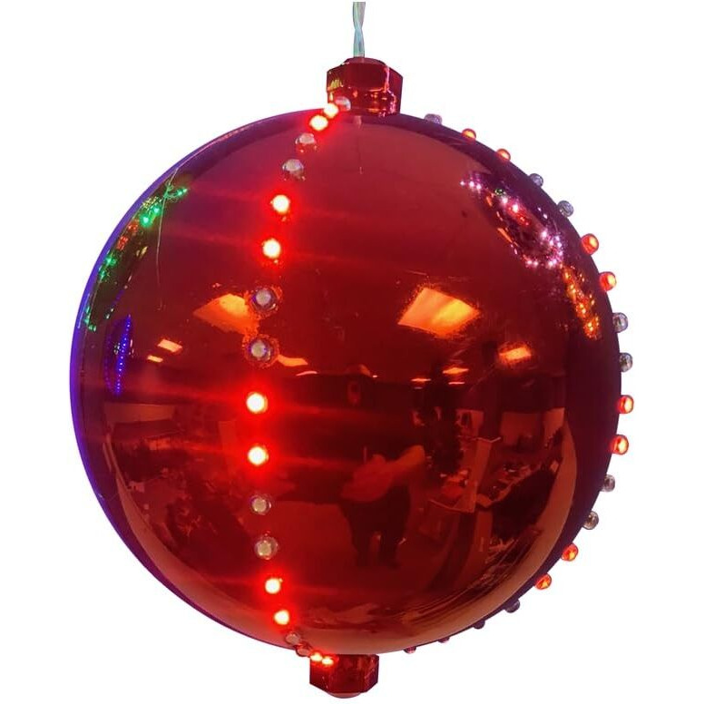 celebrations 9071190 6 in LED Lighted Ornament Hanging Decor  Red