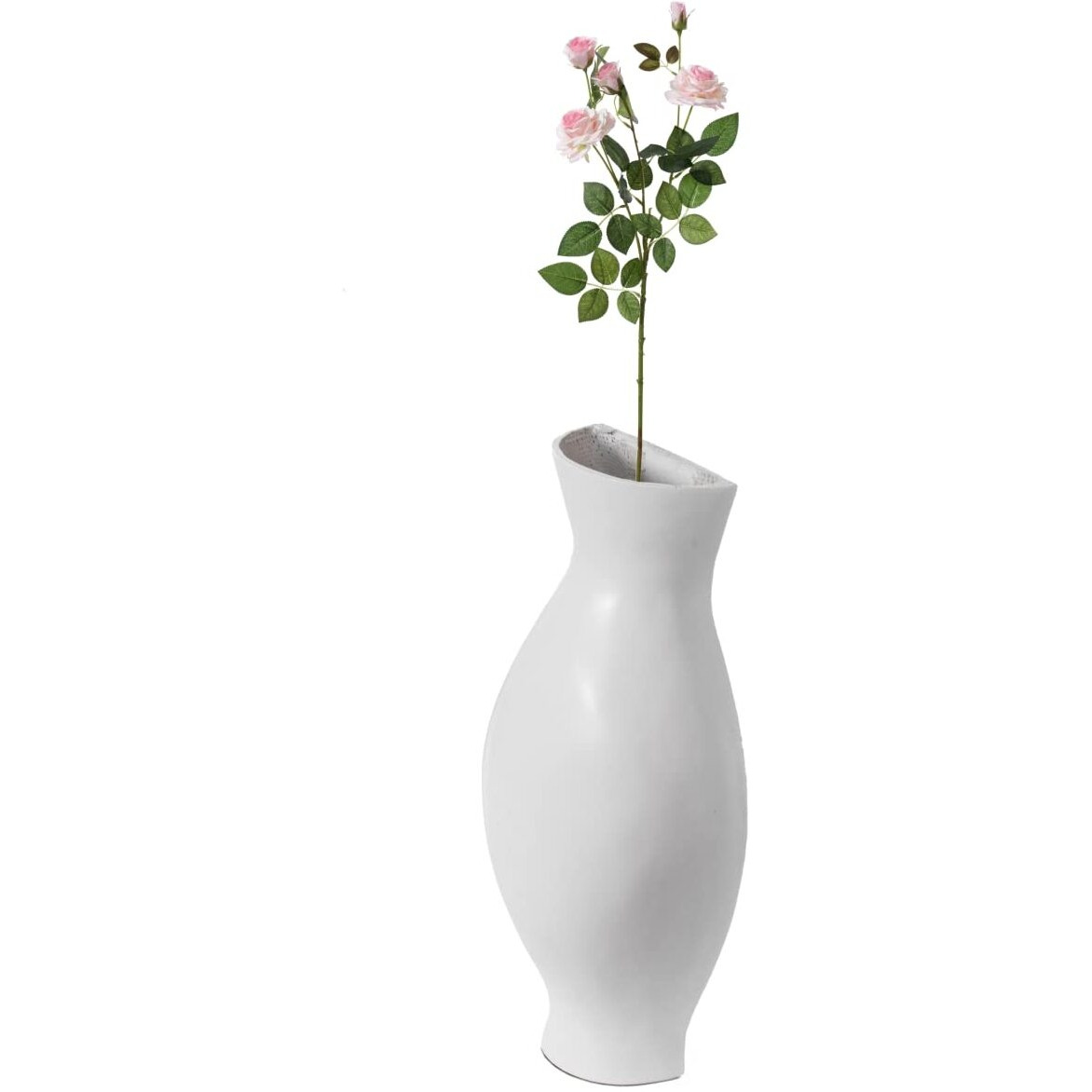 Uniquewise QI003999WT 245 x 11 x 6 in Decorative Split Vase Duo Floor Vase  White