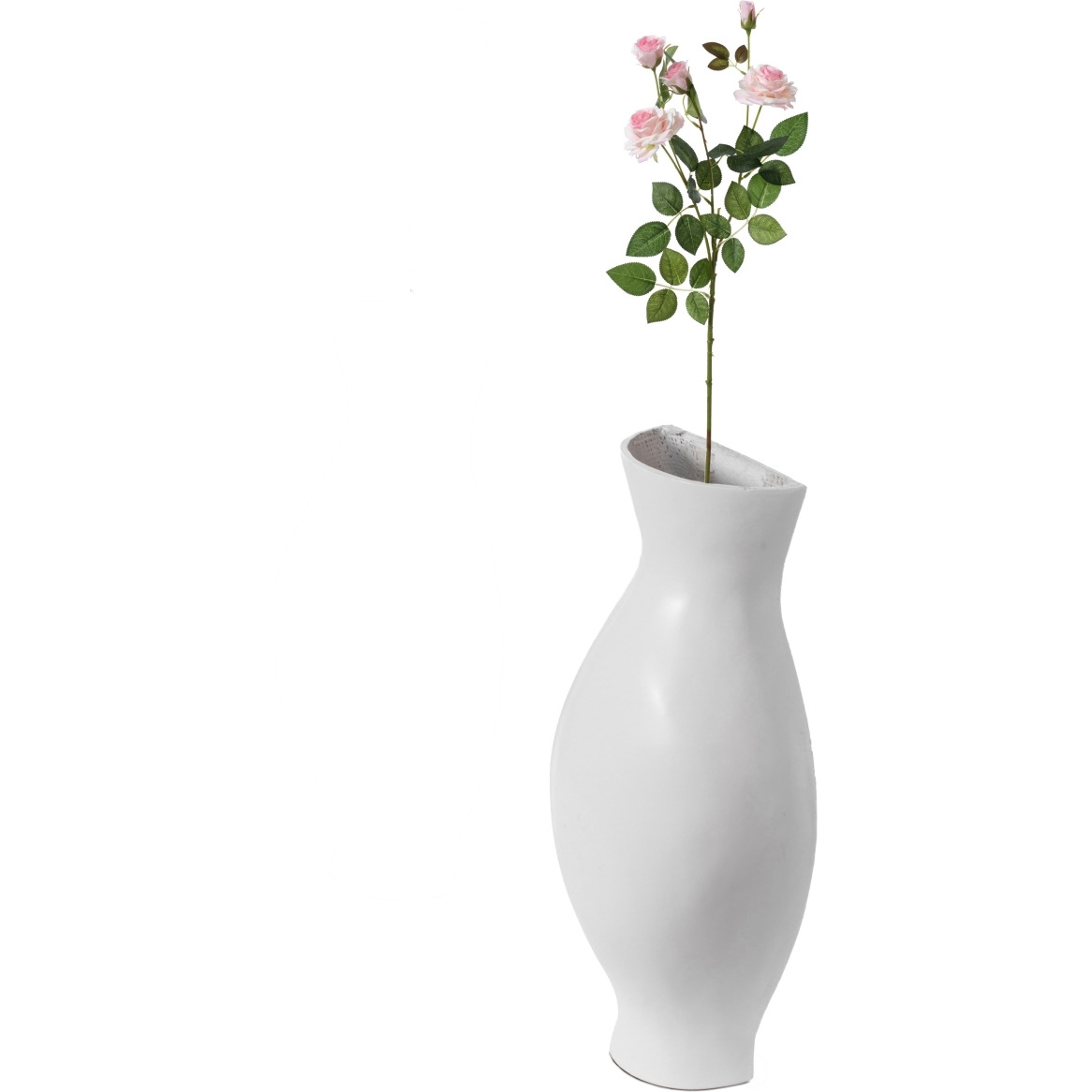 Uniquewise QI003999WT 245 x 11 x 6 in Decorative Split Vase Duo Floor Vase  White