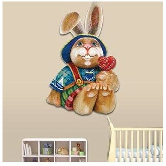 8154422 Baby Bunny Wooden Ornament Set of 2