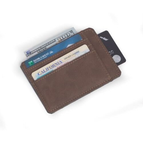 Bey-Berk International Uc103N 5 Slot credit card Holder in Rustic Brown Leatherette