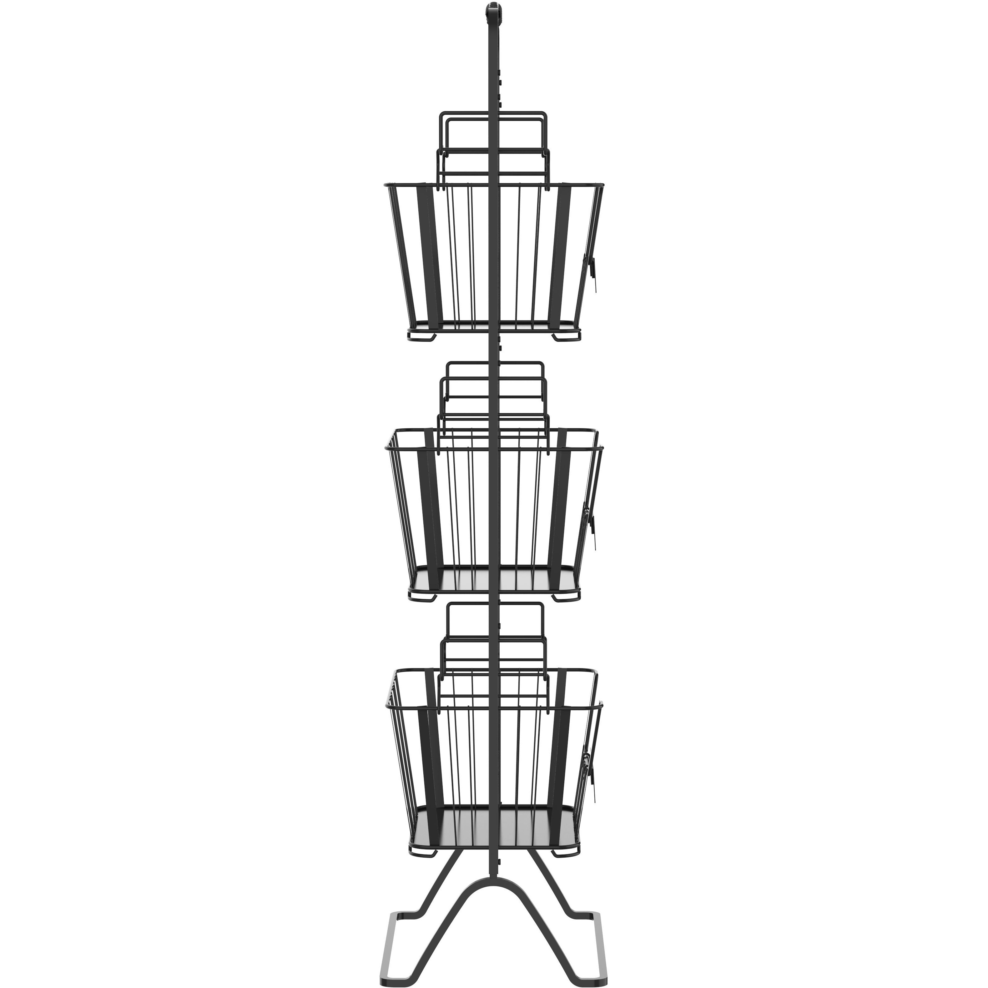 Oceanstar 3-Tier Metal Wire Storage Basket Stand with Removable Baskets Black(D0102HXN182)