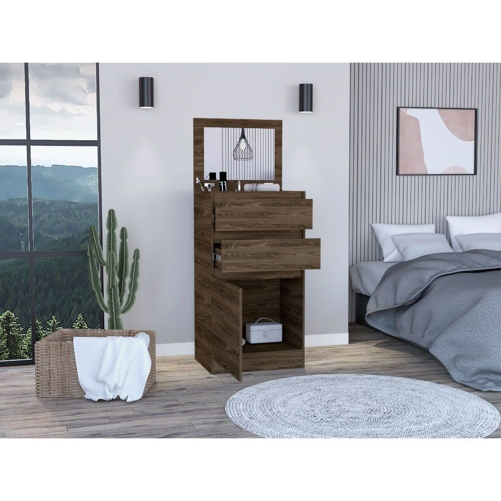 cassel 2-Drawer Dresser Dark Walnut(D0102H76XRX)