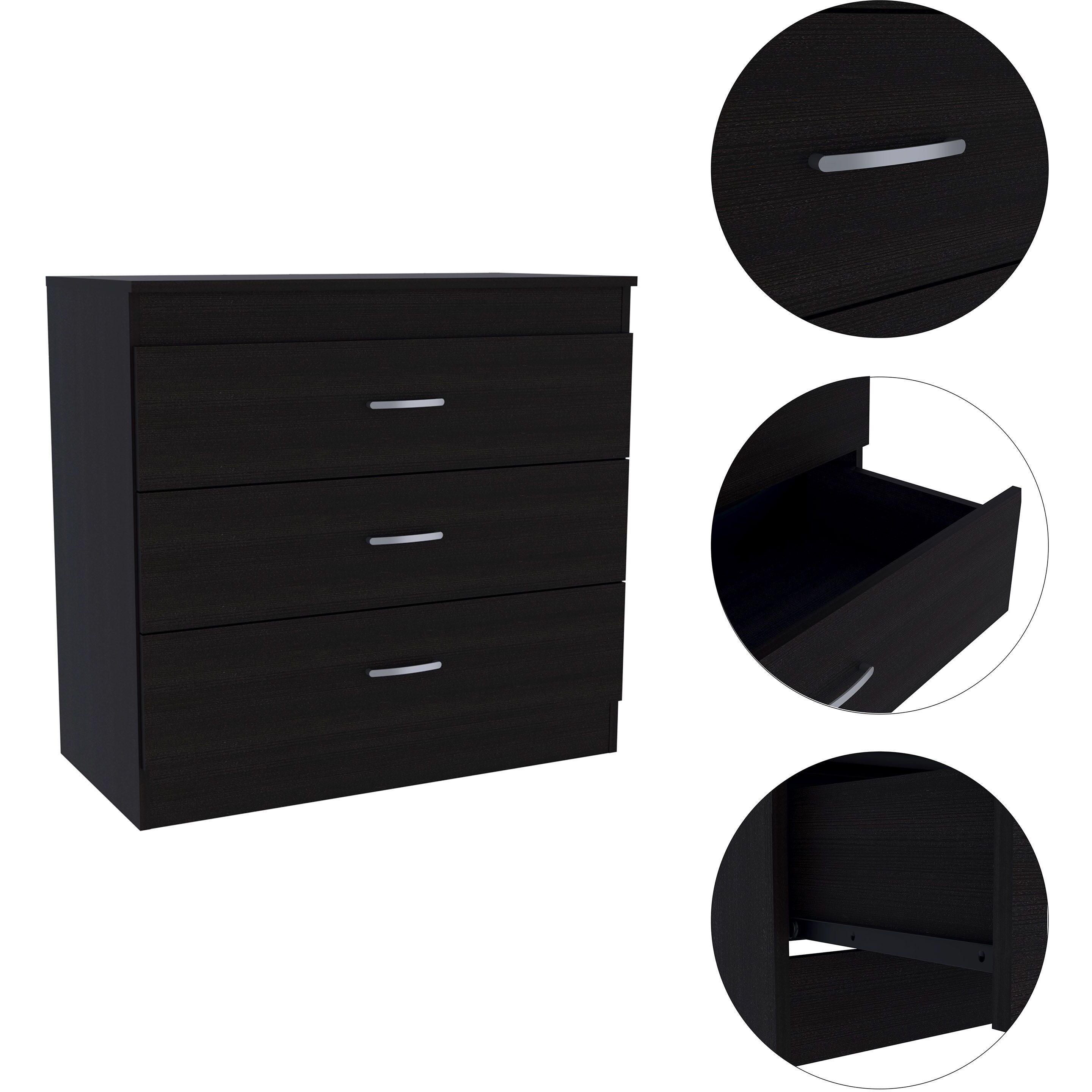 Bethage 3-Drawer Dresser Black Wengue(D0102H76XQP)