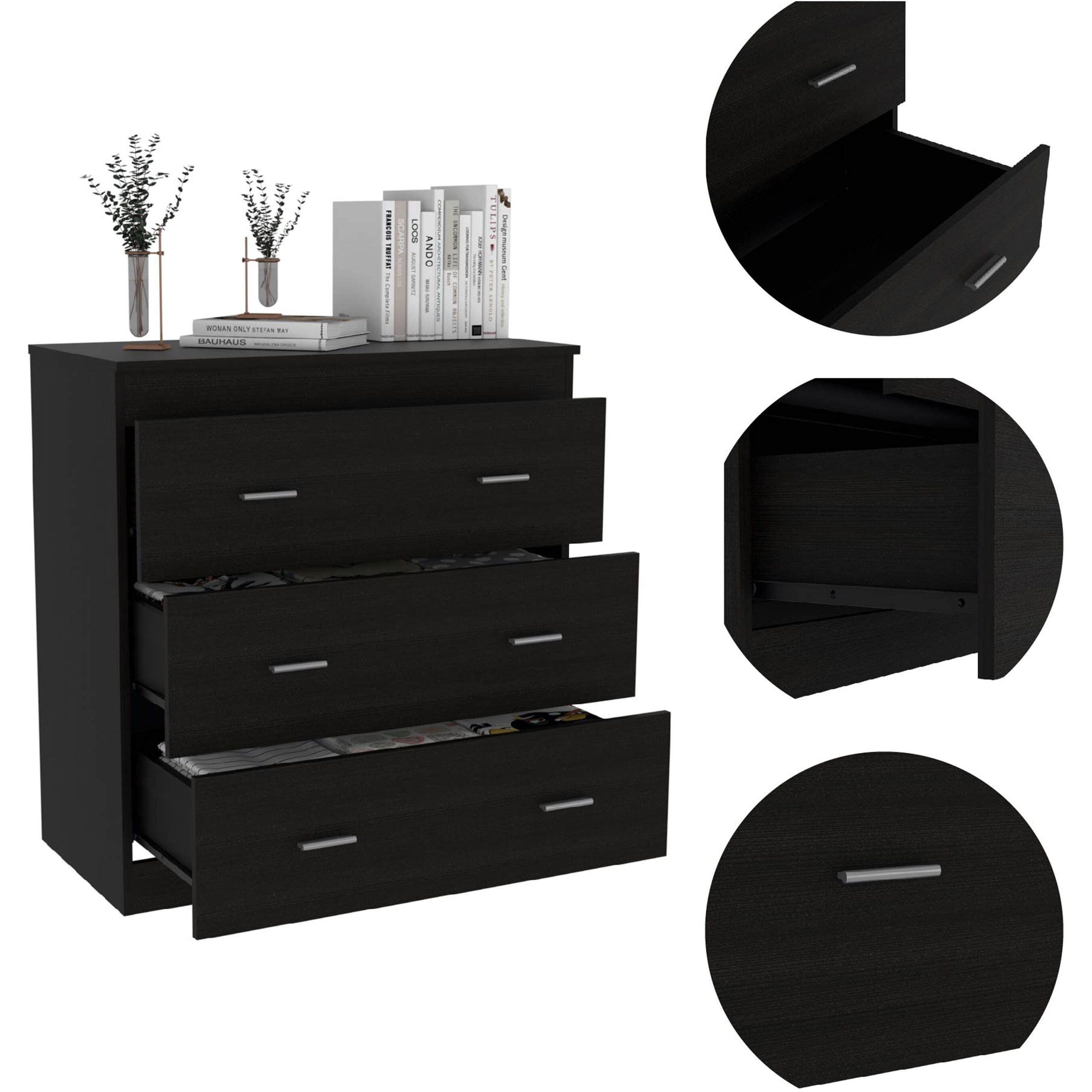 Montclair 3-Drawer Dresser Black(D0102H76HB6)