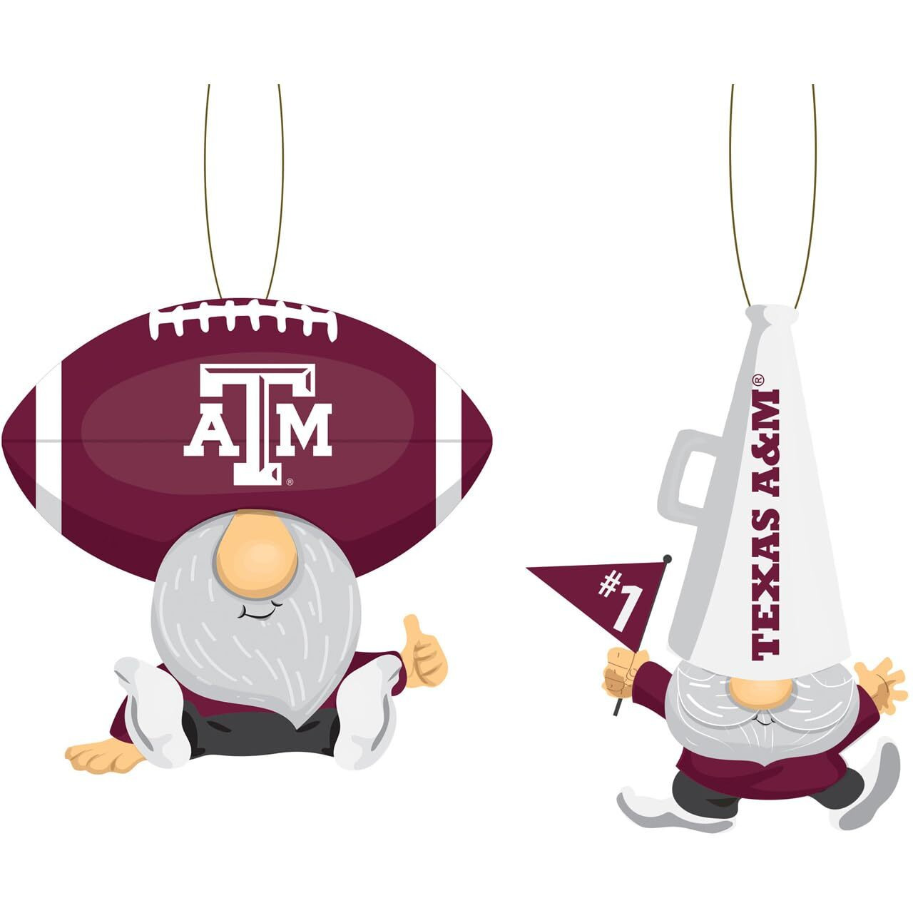 Texas A&M Aggies Ornament Gnome Fan 2 Pack