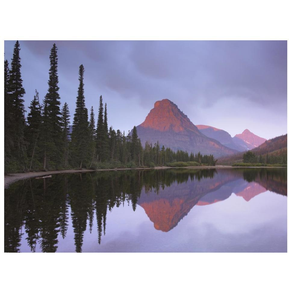 Mount Sinopah reflected in Two Medicine Lake, Glacier National Park, Montana-Paper Art-34&quotx26"