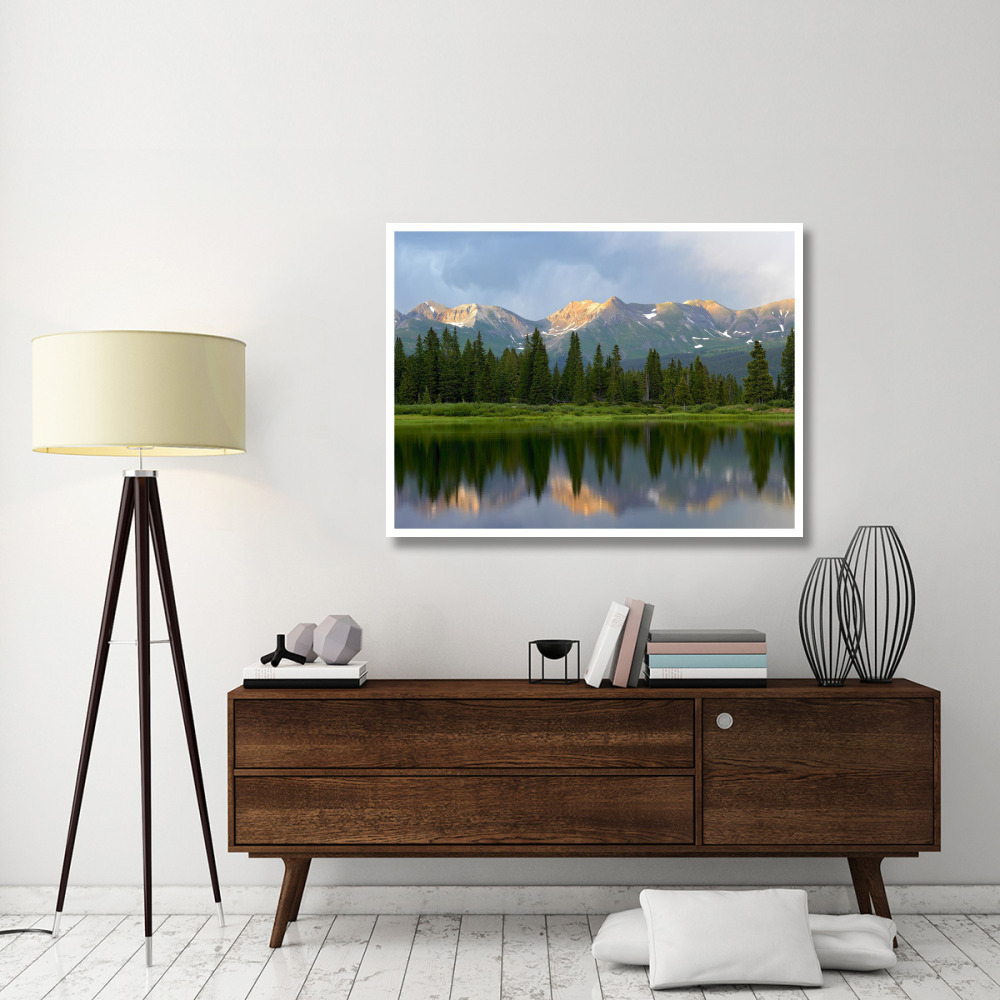 West Needle Mountains reflected in Molas Lake, Weminuche Wilderness, Colorado-Paper Art-50&quotx38"