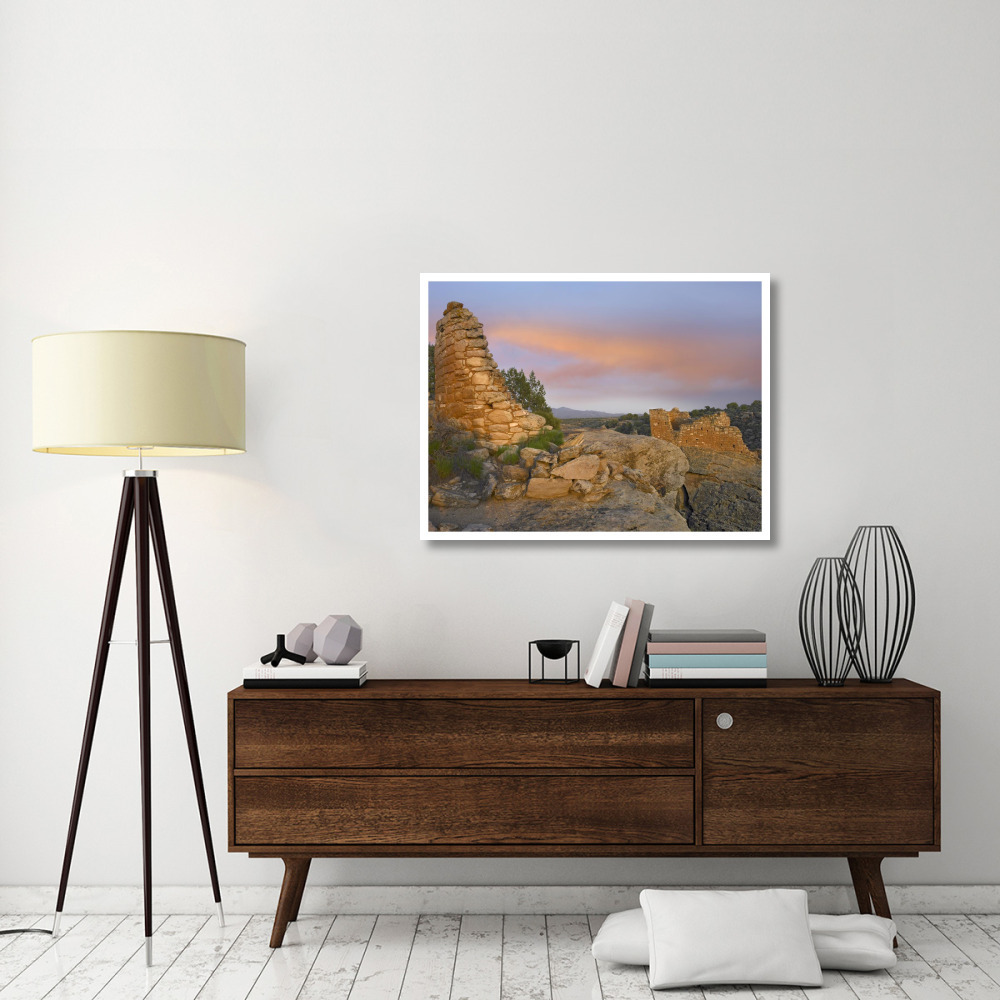 Stronghold House with Sleeping Ute Mountain, Hovenweep National Monument, Utah-Paper Art-42&quotx32"