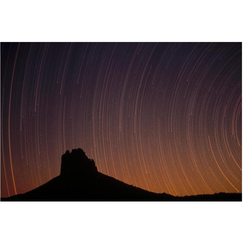 Startrails over Shiprock in the four corners region of the Southwest, New Mexico-Paper Art-62&quotx42"