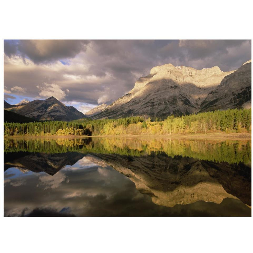 Fortress Mountain and Mt Kidd at Wedge Pond, Kananaskis Country, Alberta, Canada-Paper Art-34&quotx26"