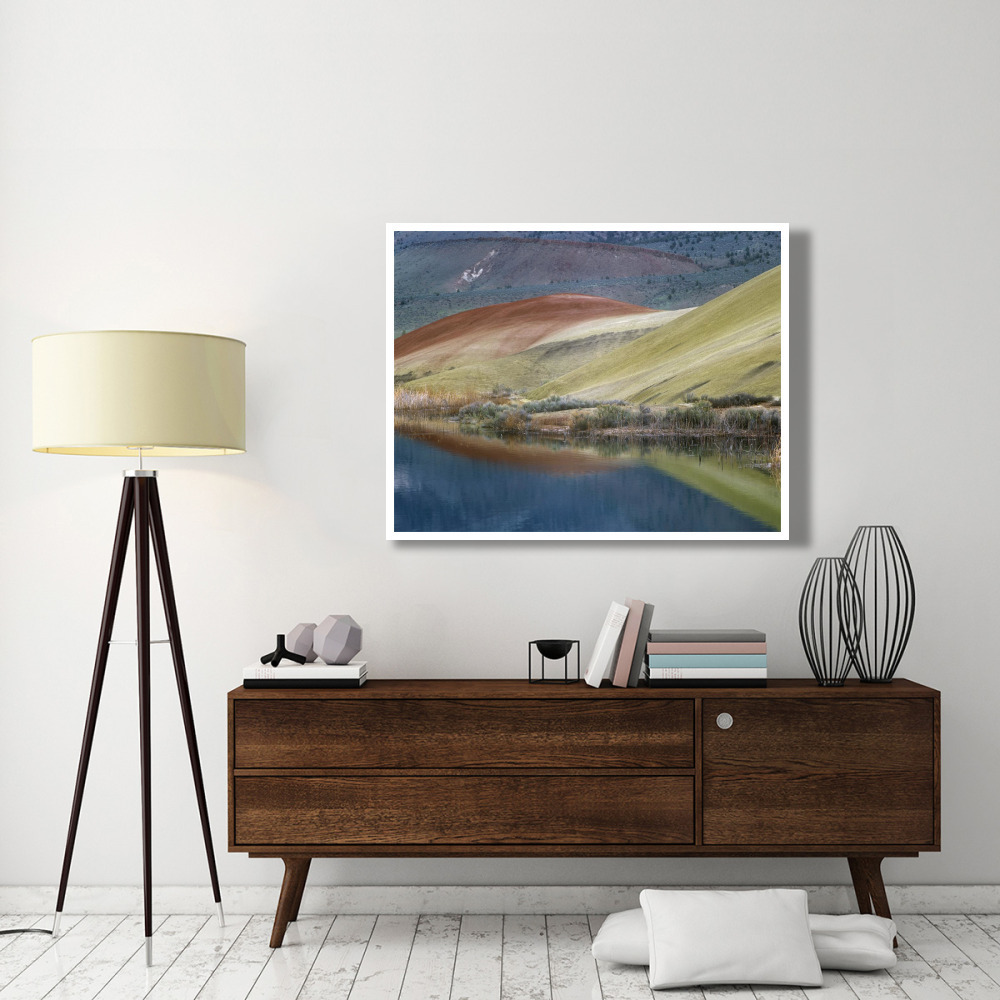 Painted Hills reflected in water, John Day Fossil Beds National Monument, Oregon-Paper Art-50&quotx38"