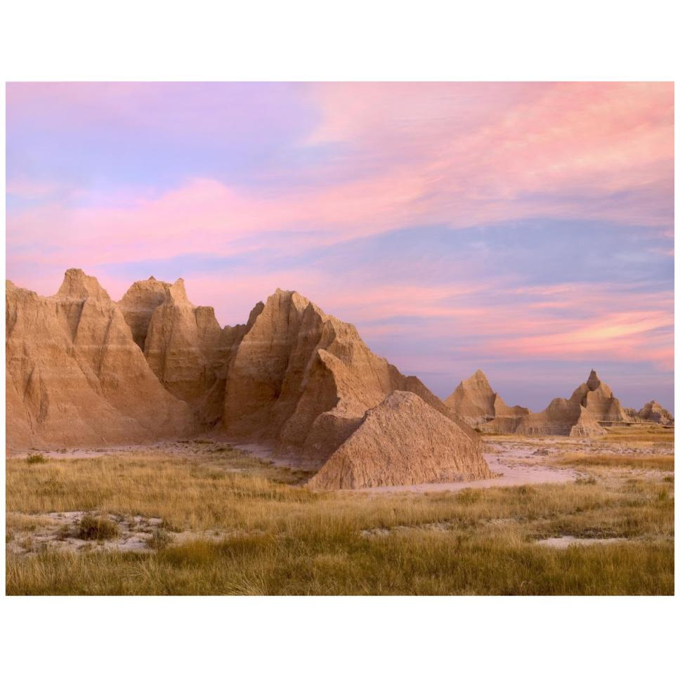 Sandstone striations and erosional features, Badlands National Park, South Dakota-Paper Art-42&quotx32"