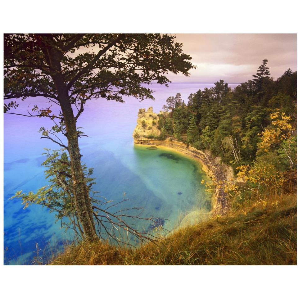 Castle Rock overlooking Lake Superior, Pictured Rocks National Lakeshore, Michigan-Paper Art-37&quotx30"