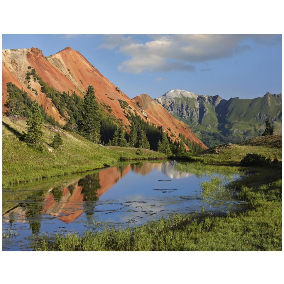 Red Mountain gets its color from iron ore in the rock, Gray Copper Gulch, Colorado-Paper Art-42&quotx32"