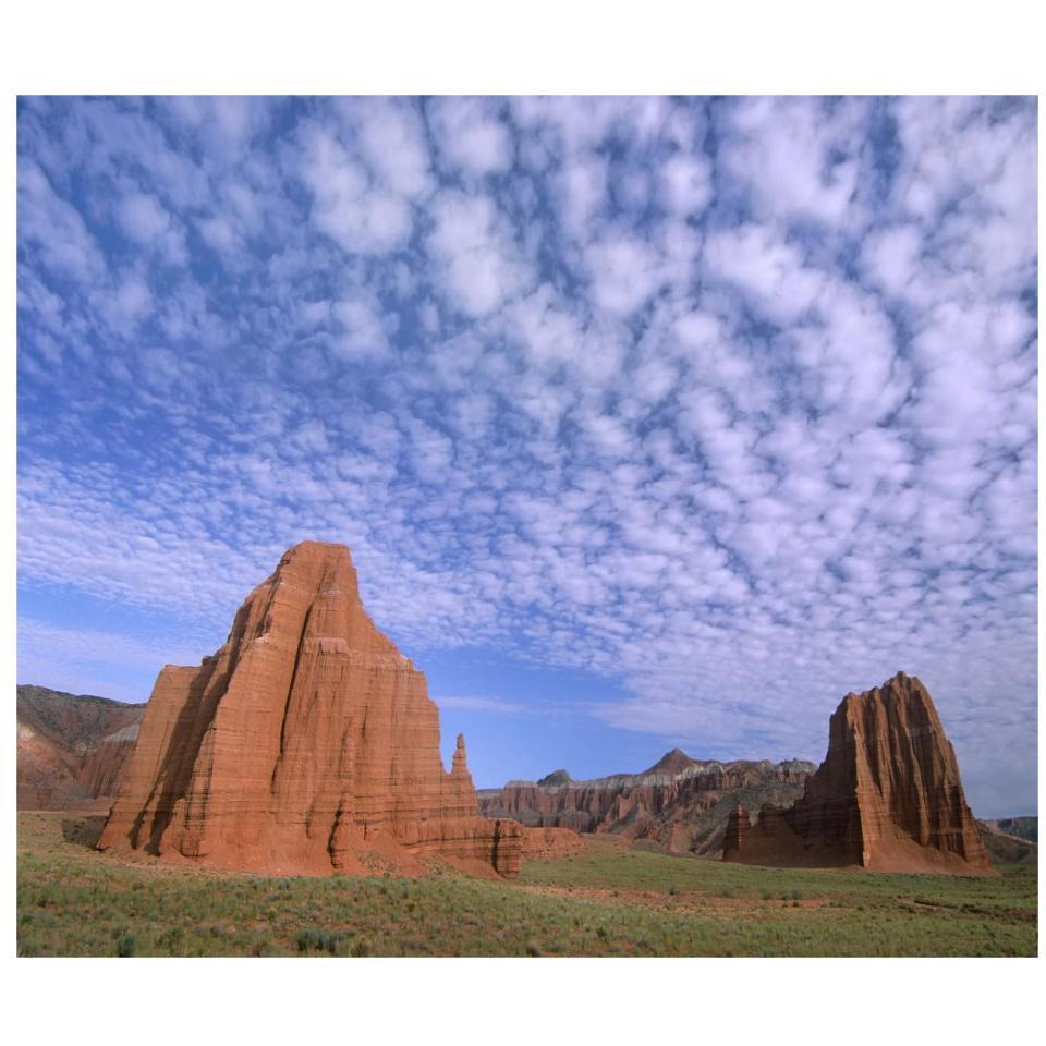 Sandstone formations, Temples of the Sun and Moon, Capitol Reef National Park, Utah-Paper Art-32&quotx27.2"